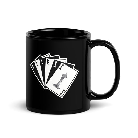 "Royal Tyrants" Chess Cards Black Glossy Mug