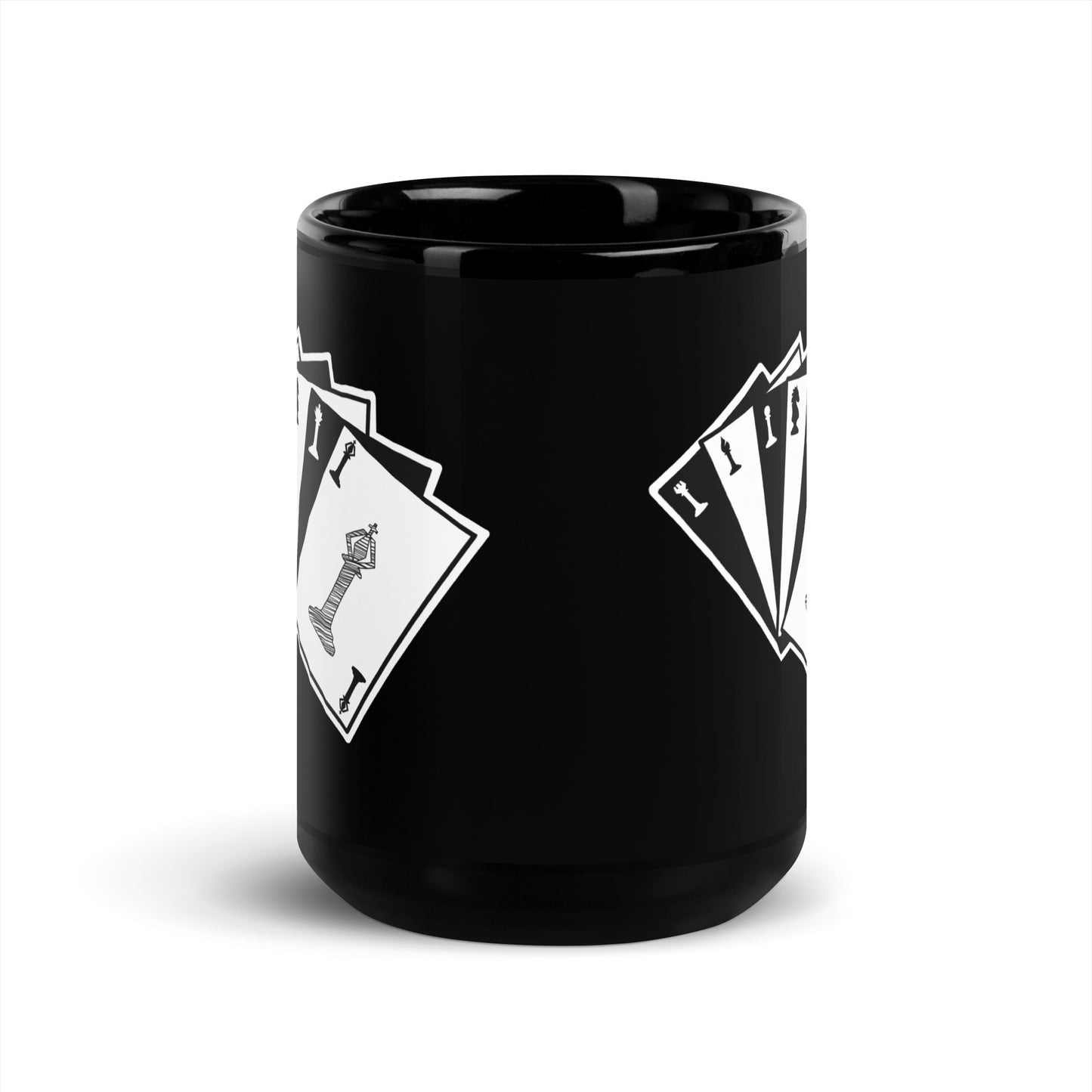 "Royal Tyrants" Chess Cards Black Glossy Mug