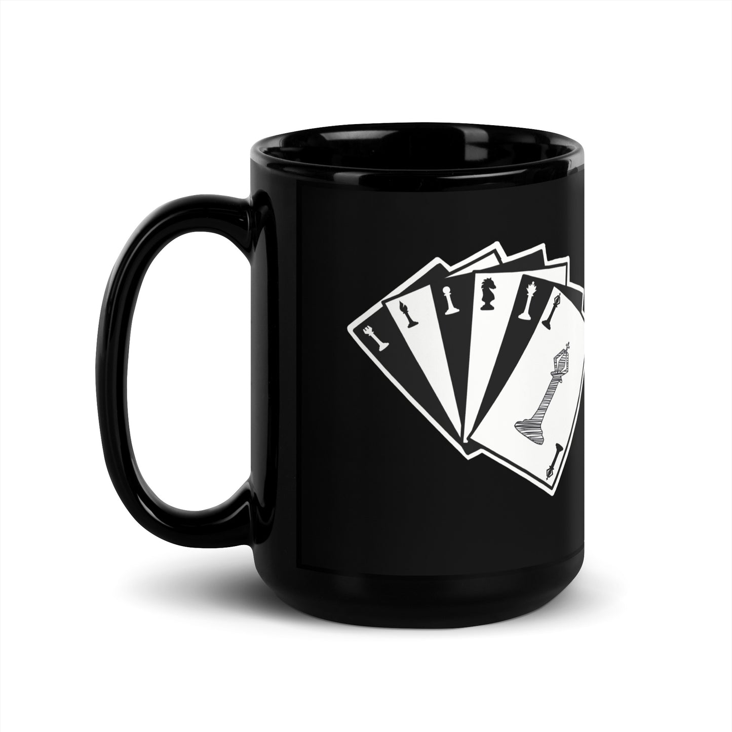 "Royal Tyrants" Chess Cards Black Glossy Mug