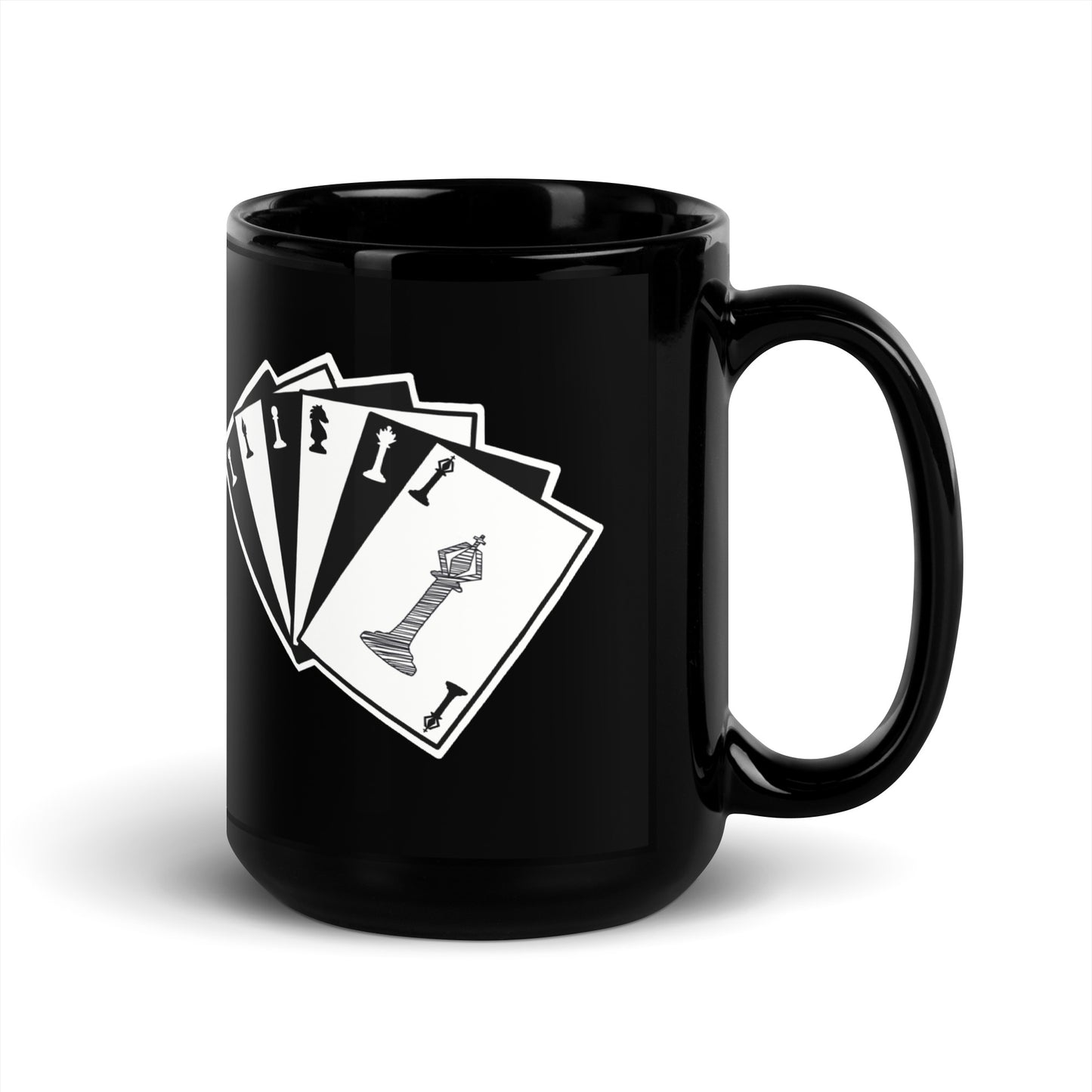 "Royal Tyrants" Chess Cards Black Glossy Mug